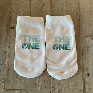 The One, custom cheer socks, Can be personalized….ex) big little, Summit Bound, cheer, Summit 2023, nca, UCA, worlds, the one, quest