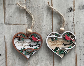 I’m always with you Cardinal Bird Memorial Ornament. Sympathy gift.
