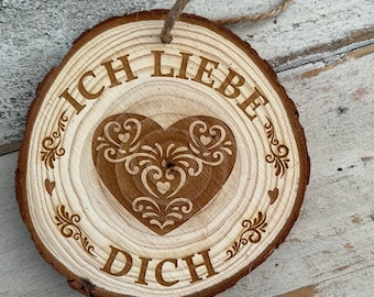 Ich liebe dich , German i love you, valentines bottle hanger, Christmas ornaments, hygge style,scandanavian