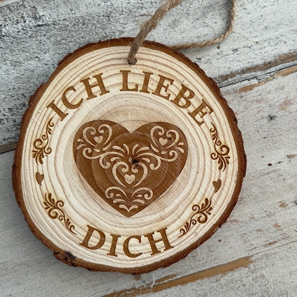 Ich liebe dich , German i love you, valentines bottle hanger, Christmas ornaments, hygge style,scandanavian