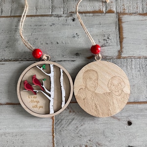Cardinal Bird Memorial Ornament. We are always with you. Sympathy gift, Remembrance, can add handwriting