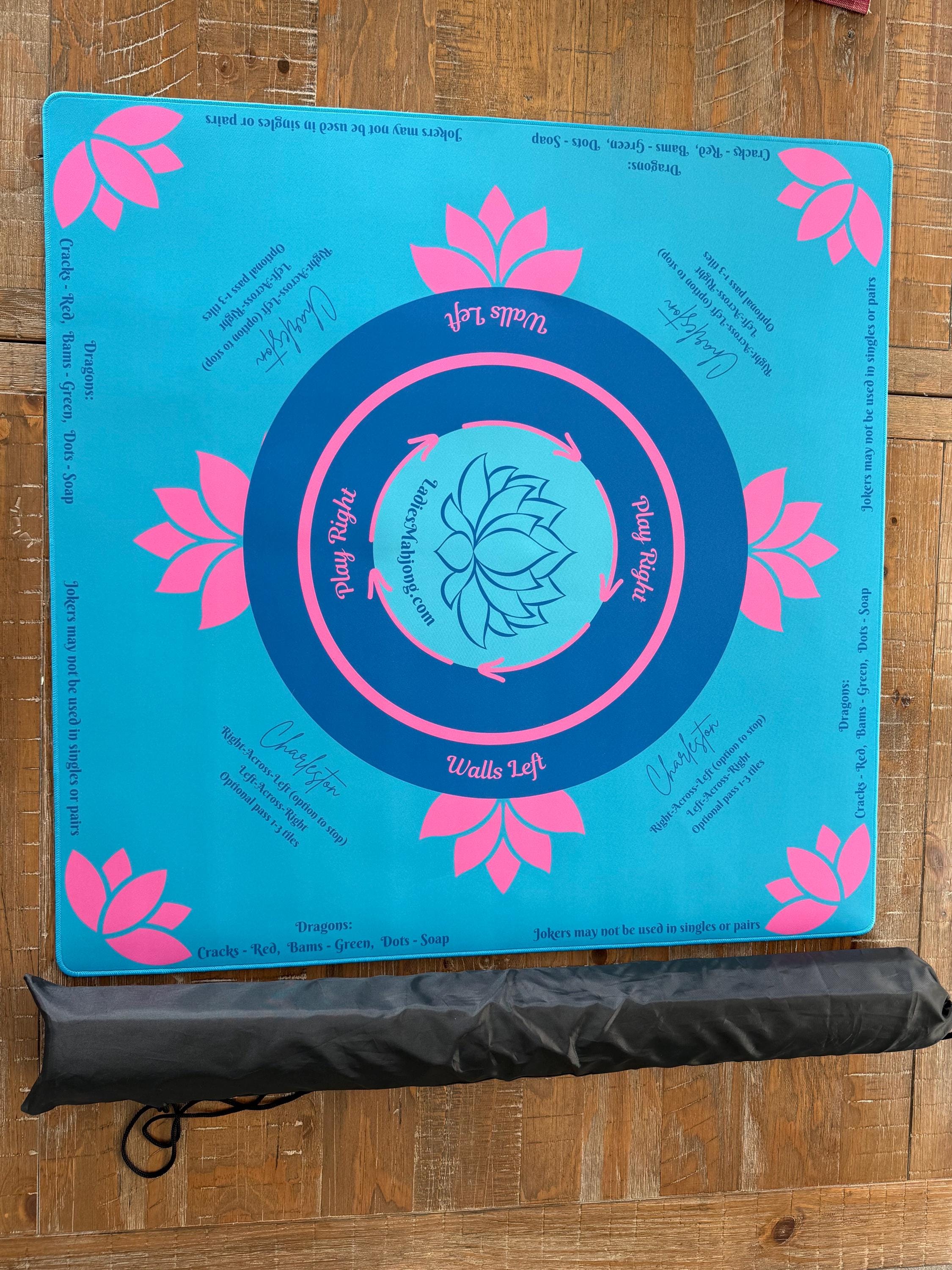 Instructions Mat Mahjong Instructional Mat: Neoprene, Aqua and Pink (LP) With Carry Bag ...
