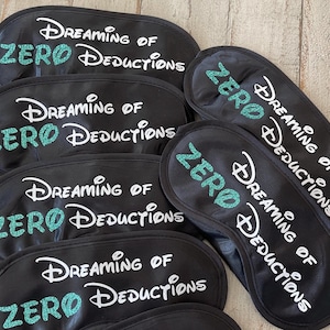 Dreaming of zero deductions sleep mask, Summit, Worlds cheer team gift, can be customized to your saying, eye mask, summit 2025