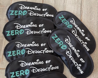 Dreaming of zero deductions sleep mask, Summit, Worlds cheer team gift, can be customized to your saying, eye mask, summit 2025