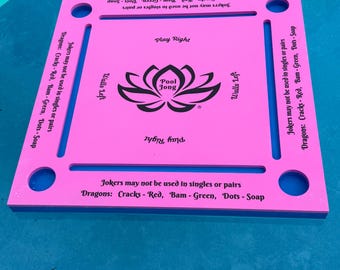 Mahjong for the pool! Hot pink top and blue bottom. PoolJong, Floating Mahjong game table (tiles and card not included)