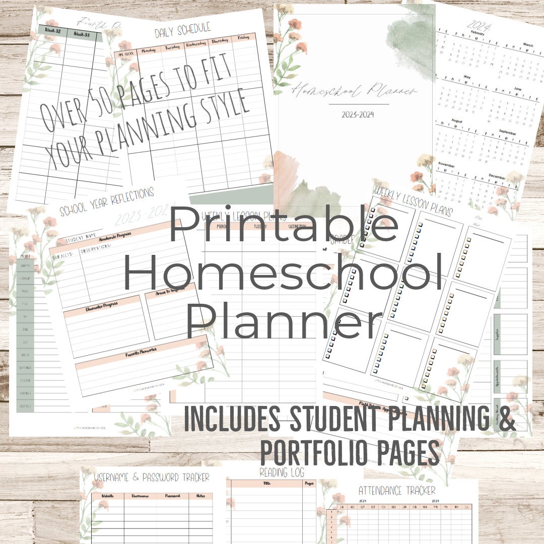 Printable Homeschool Planner 20232024 Etsy