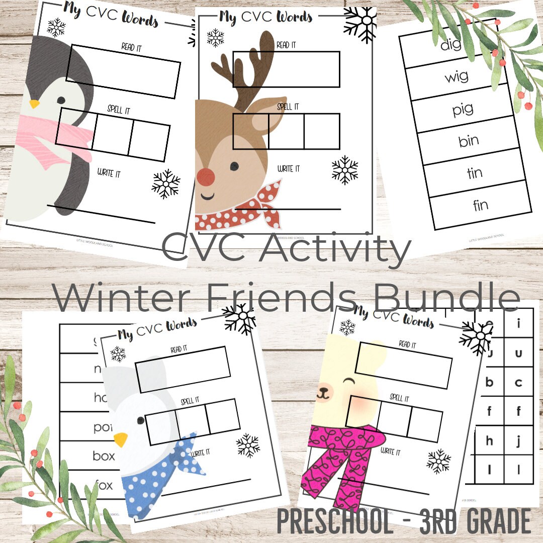 CVC Activity Set - Winter Friends Bundle - Etsy