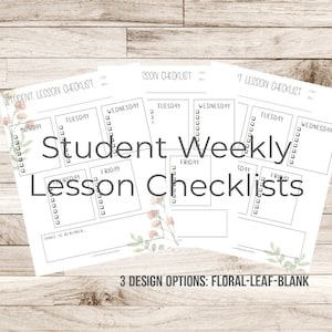 Student Weekly Lesson Checklist