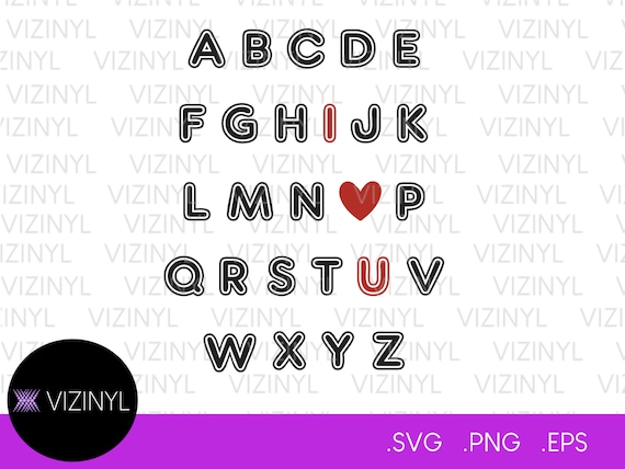 Valentines Alphabet Digital Files