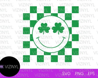 Clover Smiley Happy Face SVG, St Patrick's Day SVG, Teacher St Patricks Day, Digital File, Instant Download, Cricut, svg, png, eps
