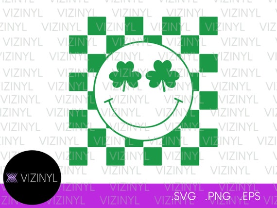 St. Patrick's Day Clover Smiley Face Digital Files