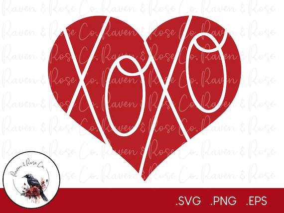 XOXO Heart Valentines Digital Files
