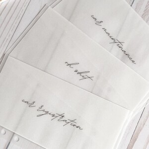 Sobres de efectivo minimalistas / Tamaño personal / Sobres para guardar efectivo / Personalizables