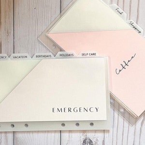Peek-A-Boo Tabbed Cash Envelopes - Set of 5 | Personal and A7 | Customizable