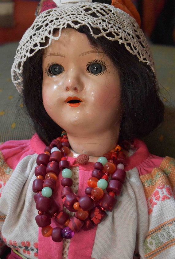 Franzsische Interbellum Puppe mit grauen Augen. 56cm. / 22 Zoll - Etsy.de