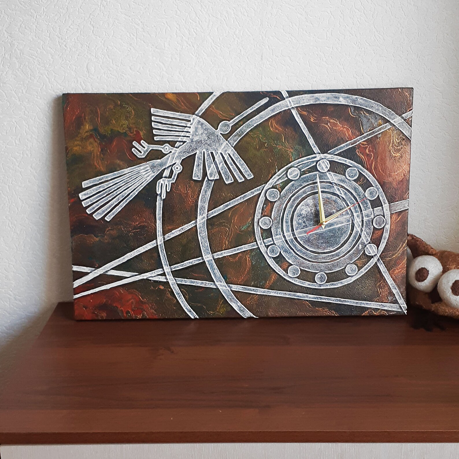 Wall clock Paintingclock Painting on canvas canvas oil Etsy