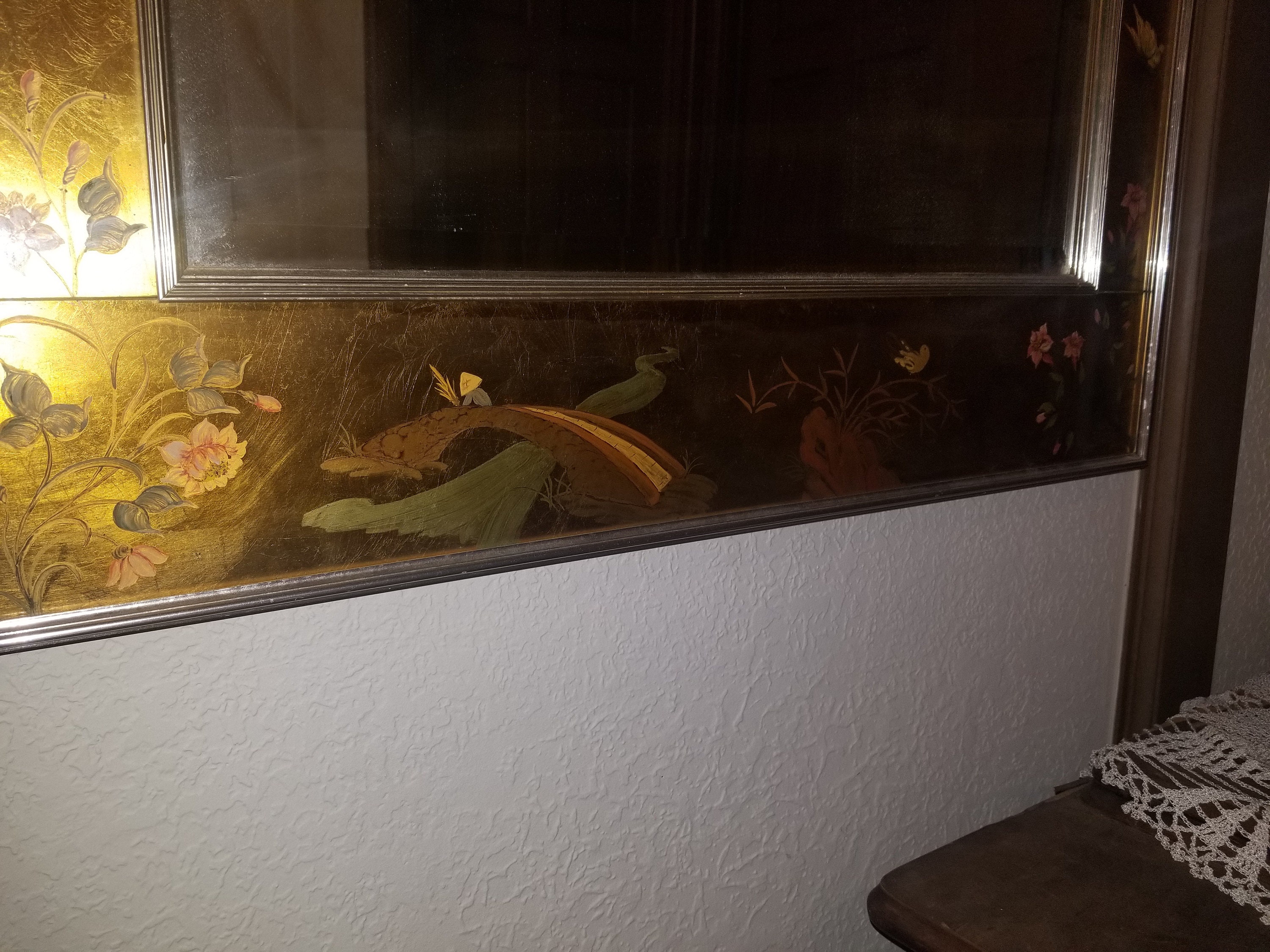 La Barge Mid Century Modern Mirror Hand Painted Eglomise ...