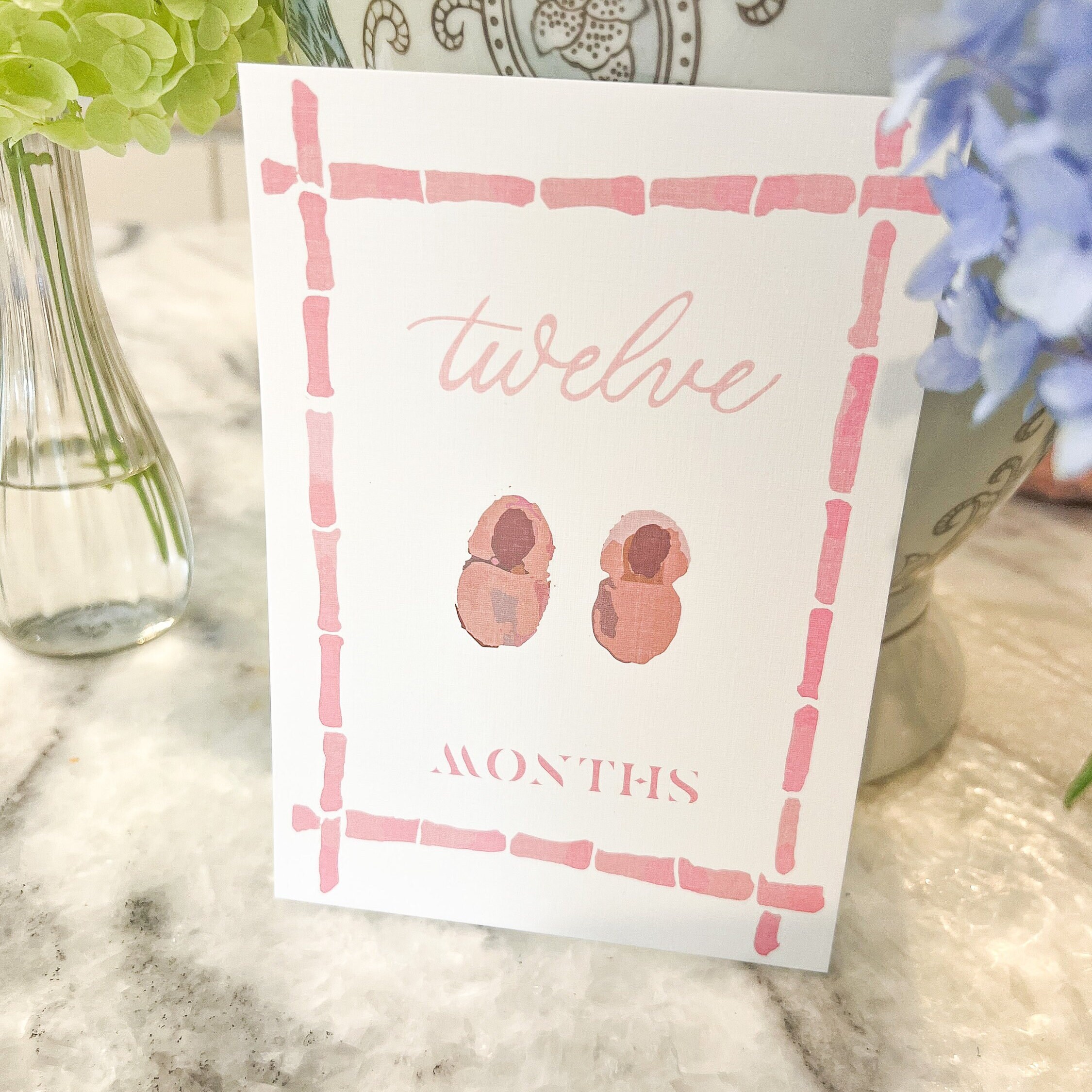 Girls Baby Milestone Set | Watercolor Monthly Cards | Baby Shower Gift ...