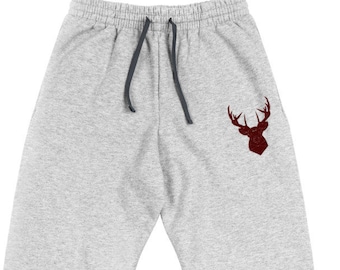 Embroidered Stag Fleece Joggers: Unisex Loungewear