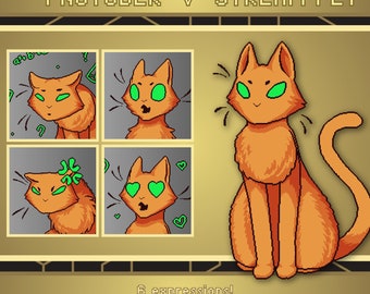 Pixel Orange Cat Pngtuber | Premade Stream Pet for Twitch, Youtube, Obs, Streamlabs, Live Streaming, Veadotube