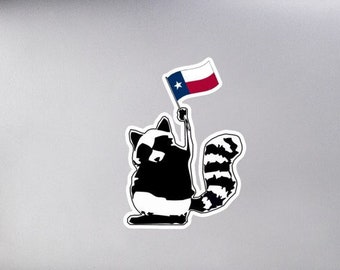 Texan Raccoon Sticker