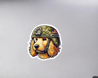Army Goldendoodle Sticker