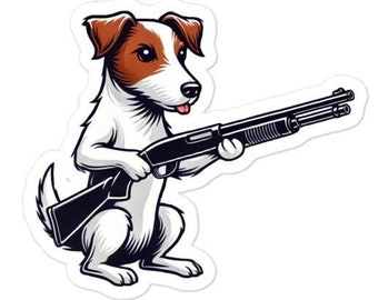 Jack Russell Terrier Shotgun Sticker
