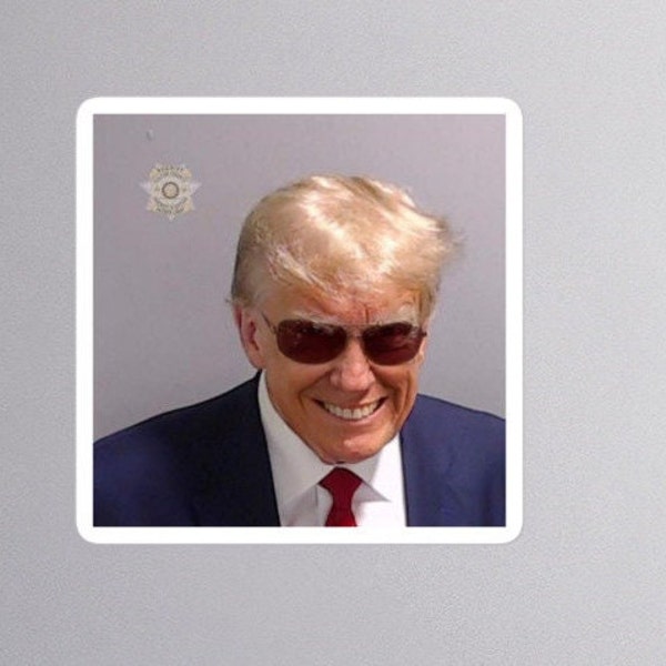 Trump Mugshot Sticker (Sunglasses)