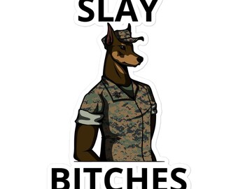 Marine Doberman Sticker