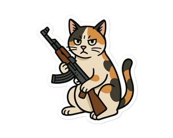 Calico Cat with AK Sticker