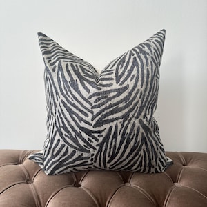 Blue & Silver Abstract Print Pillows, Designer Decorative Pillow, Handmade Textured Pillows, Accent Pillow Cover, Indoor Pillow Covers