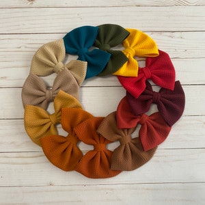 Fall Baby Headwrap | Bow on Nylon | Fall Solid Colors Headwrap | Bow on Clip