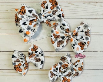 Mouse Halloween Baby Headband | Hair Bow | Halloween Baby Headwrap | Piggy Set