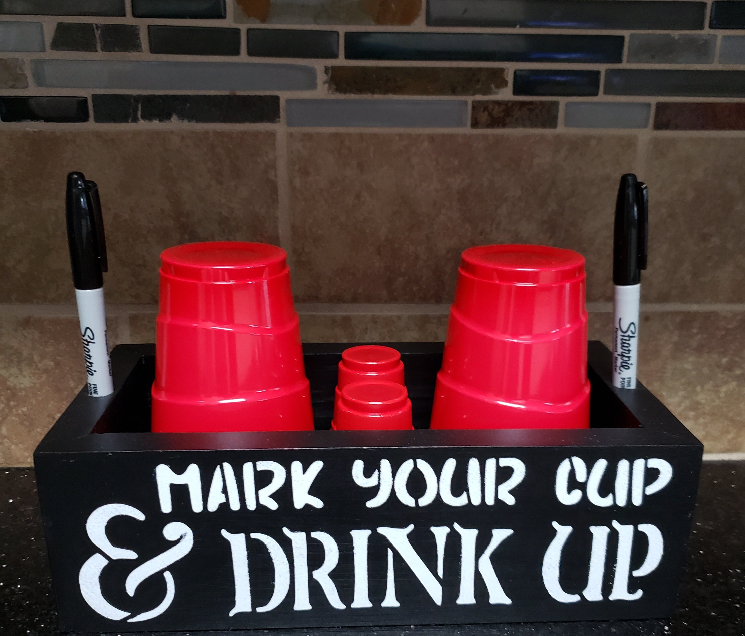 Double Solo Cup Holder With Mini Solo Cup and Markers Etsy