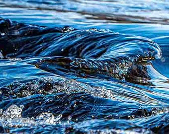 Digital Print: "Liquid Sapphire" Macro Abstract