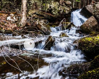 Waterfall in the woods, "Whispering Cascades" Digital Print