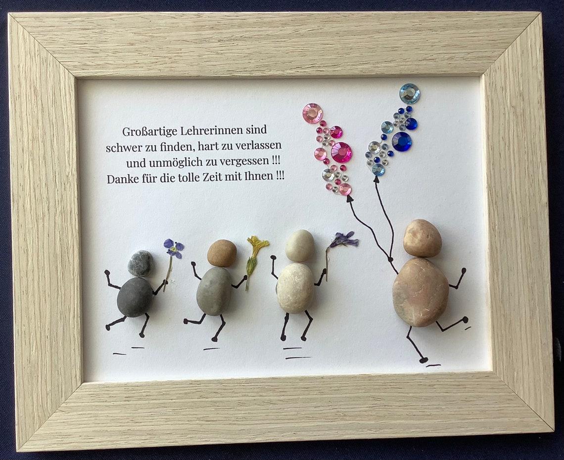 Abschied Lehrerin Steinbild mit Spruch Etsy