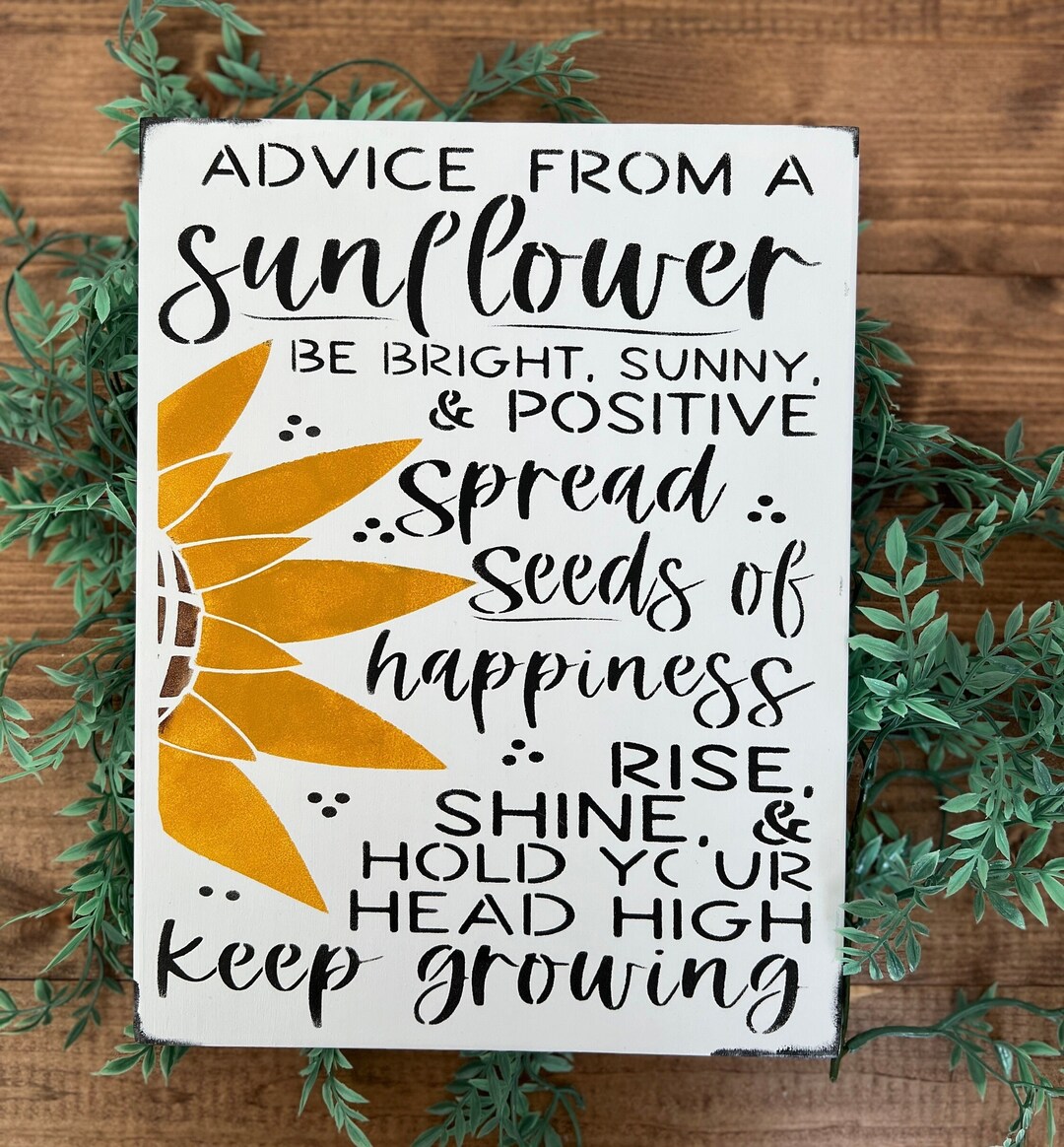 Hand Painted Sunflower Wood Sign: Inspirational Farmhouse Decor - Etsy