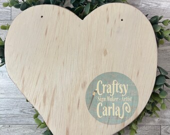 Unfinished Wood Heart Cutout: DIY Craft Kit, 10-inch
