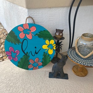 Tropical Hibiscus Hi Door Hanger/ Front Door Decor / Wall Hanging Home Decor