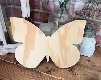 Unfinished Butterfly Wood Cutout: DIY Craft Kit, 12" x 8"