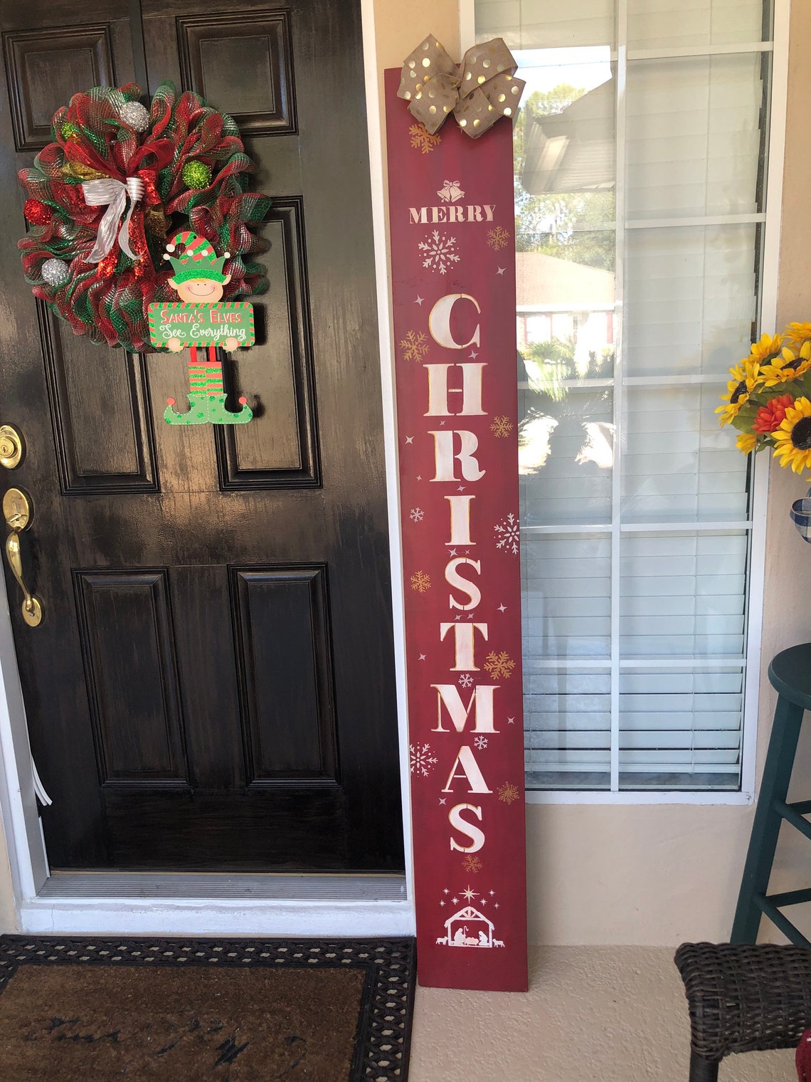 Merry Christmas Sign/Porch Sign/Christmas Porch Sign/Christmas | Etsy
