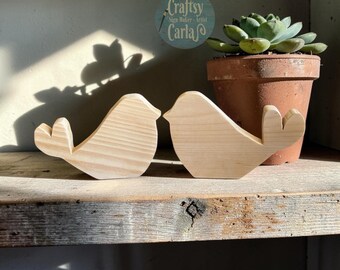 Unfinished Wood Bird Cutouts: DIY Craft Set, Tiered Tray Decor
