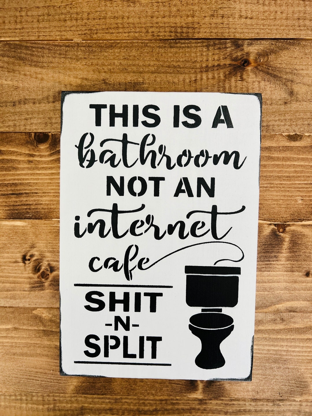 This is a Bathroom Not an Internet Café Funny Bathroom Sign wall ...