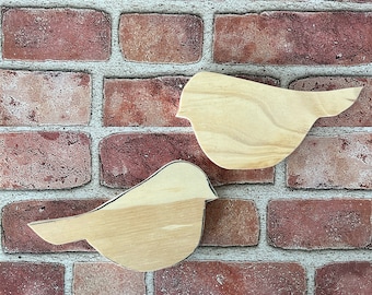 Unfinished Wood Bird Cutouts: DIY Craft Kit, Tier Tray Decor