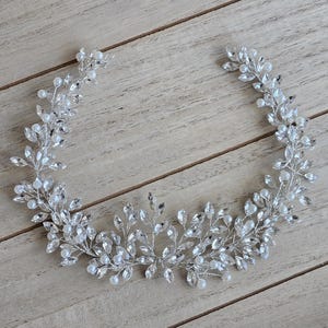 Hair wire bridal, hair accessories silver, hair accessories wedding, headpiece silver bridal, bridal jewelry silver, bridal headpiece wedding