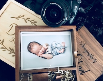 Personalized photo box, personalized photo box, personalized photographer box, individual wooden photo box, personalized wooden photo box