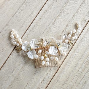 Hair comb bridal silver, hair accessories gold wedding, headpiece gold bridal, bridal comb gold, bridal headpiece silver