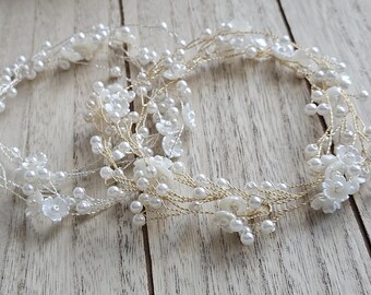 Gold hair accessories, silver wedding hair accessories, bridal hair wire, gold bridal headpiece, gold bridal jewelry, silver headpiece