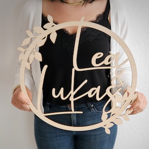personalisiertes Holzring mit Namen, Geschenk Hochzeit, Geschenk Brautpaar, Geldgeschenk Holz, individuelles Geschenk, Hochzeitsdeko